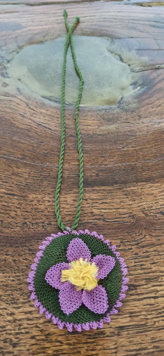 İğne Oya Takı Bohem Kolye ve Küpe Seti - Görsel 4