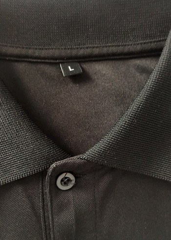 Siyah Polo Yaka Kısa Kollu Erkek Tişört - Görsel 4