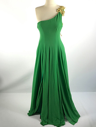 34 Beden Yeşil abiye elbise 