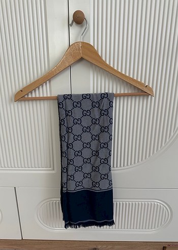 Çift taraflı gucci lacivert gri şal