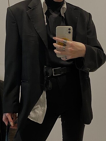 Siyah oversize blazer ceket