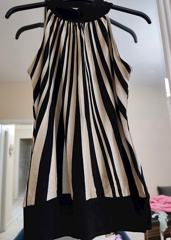 Zebra Desenli Uzun Pilili Siyah Kadın bluz