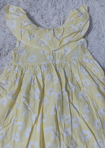 LC Waikiki Sarı Düğmeli Kız çocuk Elbisesi