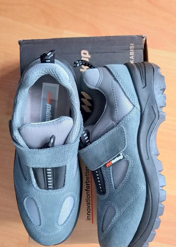 Gri Erkek İş Ayakkabısı Cırt Cırtlı - Görsel 4