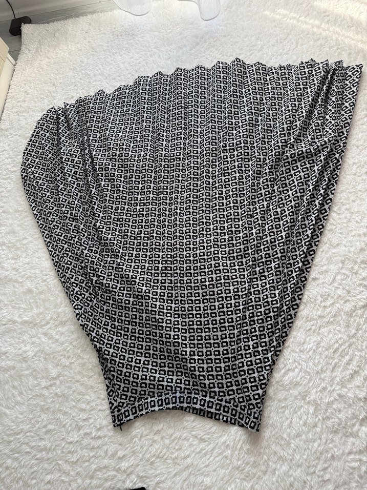 Desenli Siyah Gri Uzun Hamile Eteği - Görsel 5