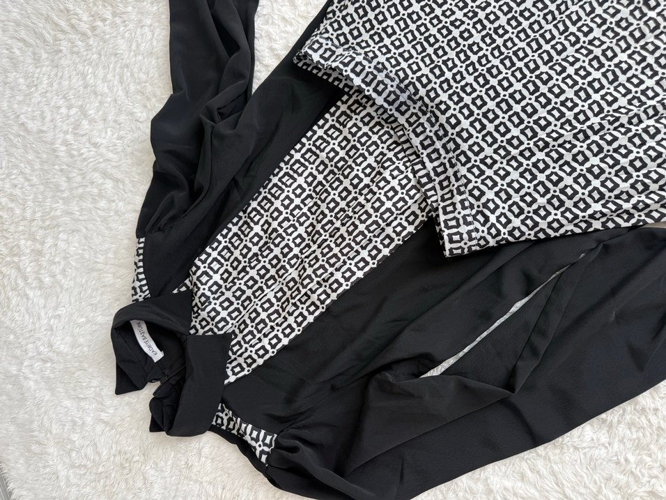 Desenli Siyah Gri Uzun Hamile Eteği - Görsel 2