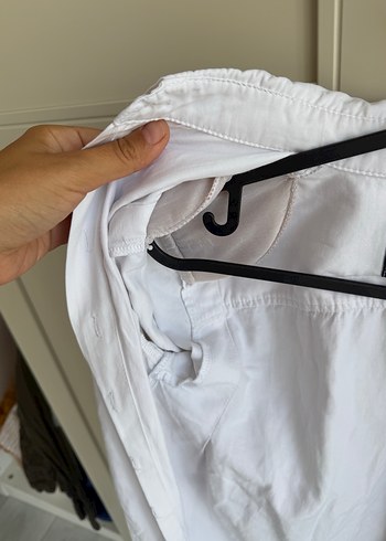 Beyaz Kadın Keten Gömlek Uzun Kollu - Görsel 3