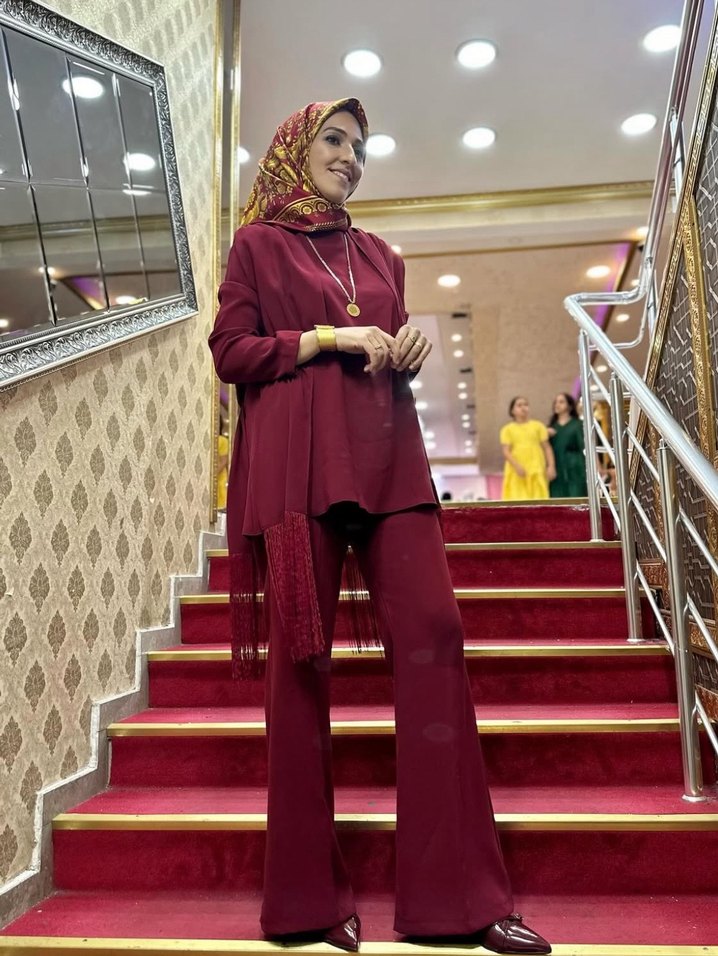 Bordo Uzun Kollu Kadın Takım - Görsel 3