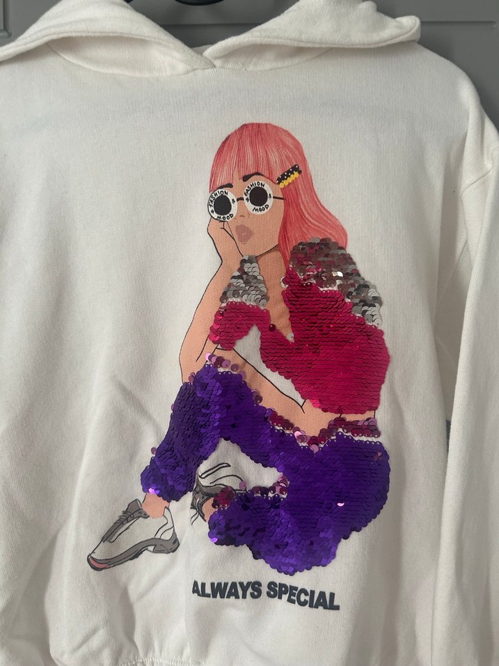 Zara 7/8 yaş Kapüşonlu Sweatshirt - Görsel 5