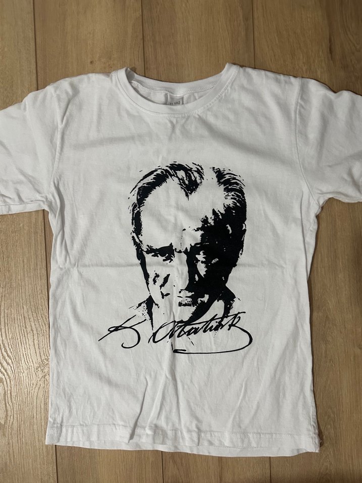 8-11 yaş Atatürk baskılı t shirt - Görsel 4