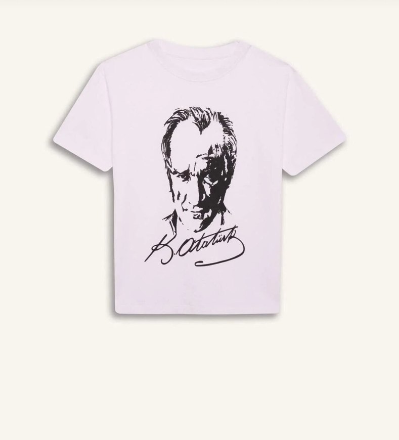 8-11 yaş Atatürk baskılı t shirt - Görsel 2