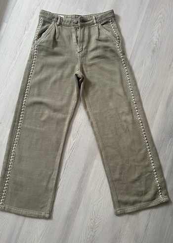 Zara 7/8 yaş açık yeşil incili pantolon - Görsel 2