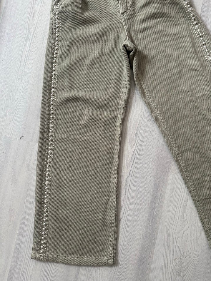 Zara 7/8 yaş açık yeşil incili pantolon - Görsel 3