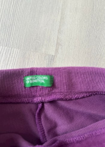 Benetton 7/8 yaş mor kadife pantolon - Görsel 3