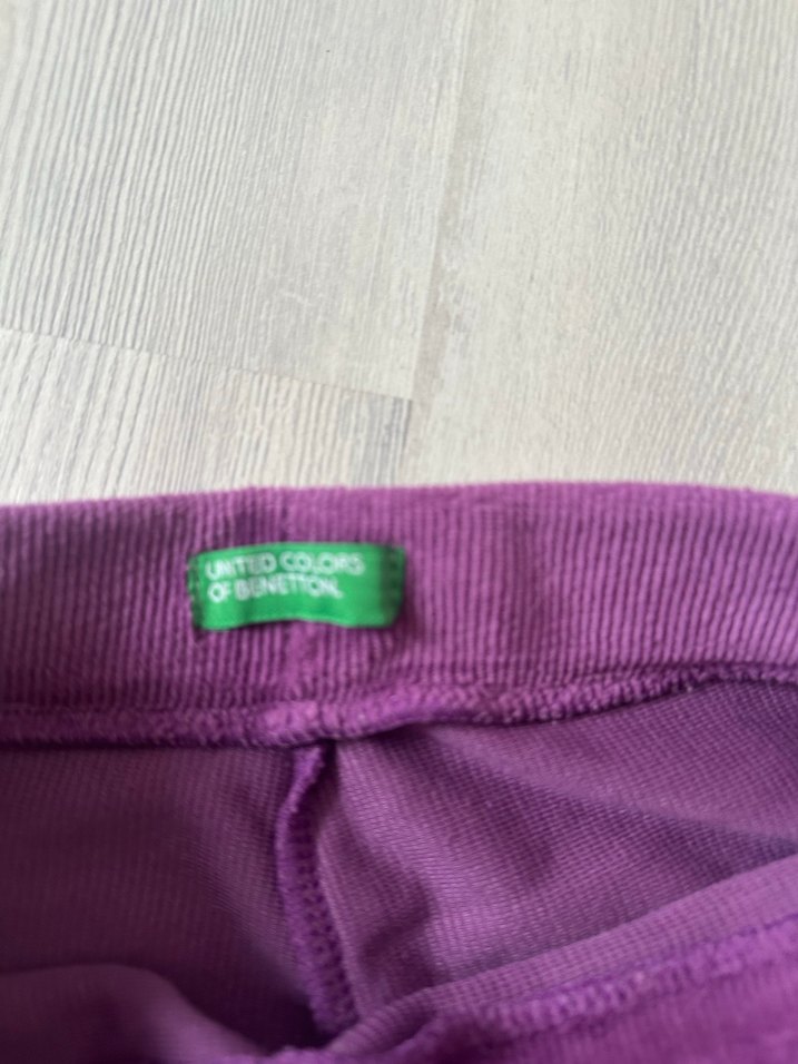 Benetton 7/8 yaş mor kadife pantolon - Görsel 3