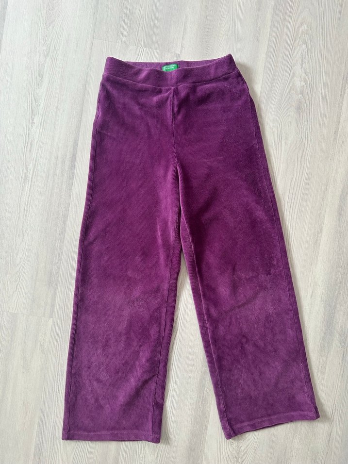 Benetton 7/8 yaş mor kadife pantolon - Görsel 2