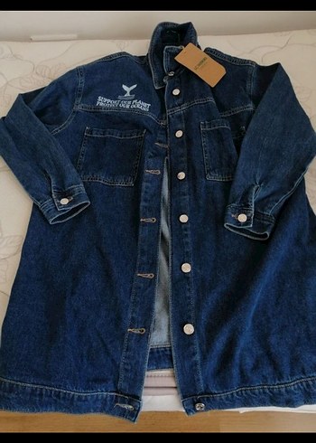 LC Waikiki Bağcıklı, Yüksek Yakalı Kadın Denim Ceket