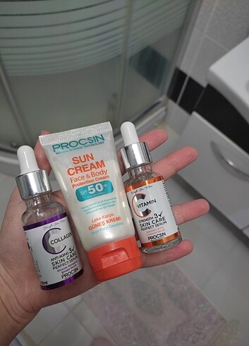 procsin güneş kremi c vitamini serum collajen serum