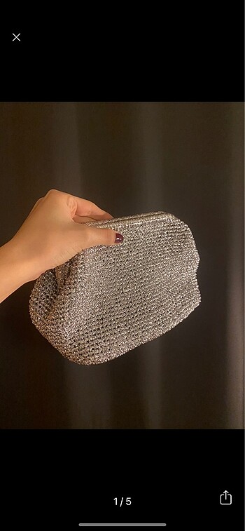 gümüş clutch çanta