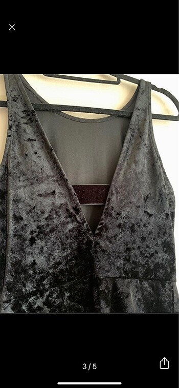 s Beden H&M halter yaka kadife askılı elbise