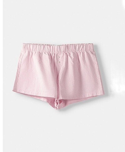 bershka çizgili pembe şort