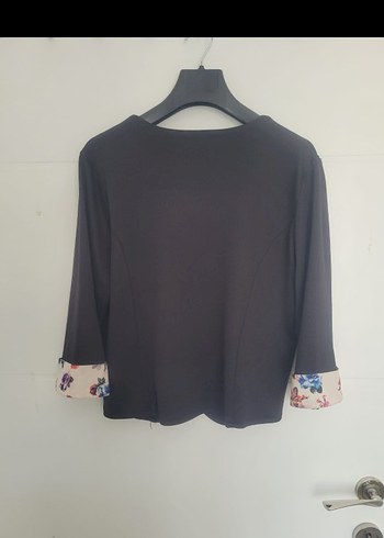 Diğer Çiçek Detaylı Siyah Mini Blazer Kaside