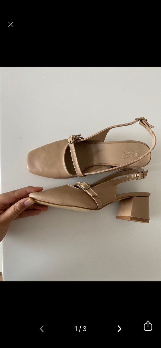 Bej Tokalı Kadın Topuklu Ayakkabı - Görsel 2