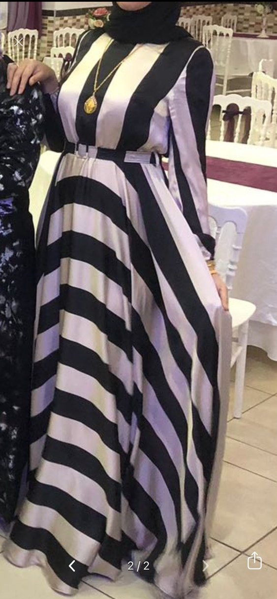 Zebra Desenli Drapeli Uzun Bohem Elbise - Görsel 2