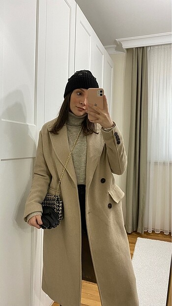 xs Beden camel Renk Pull&bear kaban