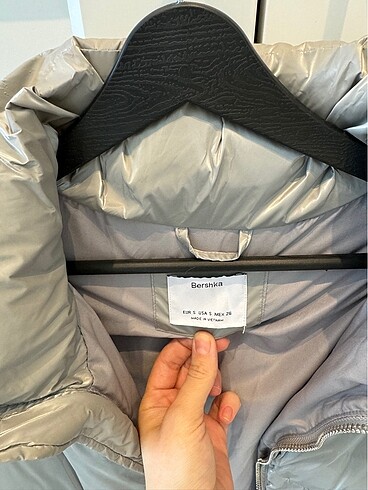 s Beden gri Renk Bershka şişme mont