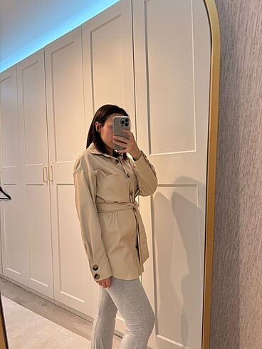 34 Beden camel Renk Suni deri ceket