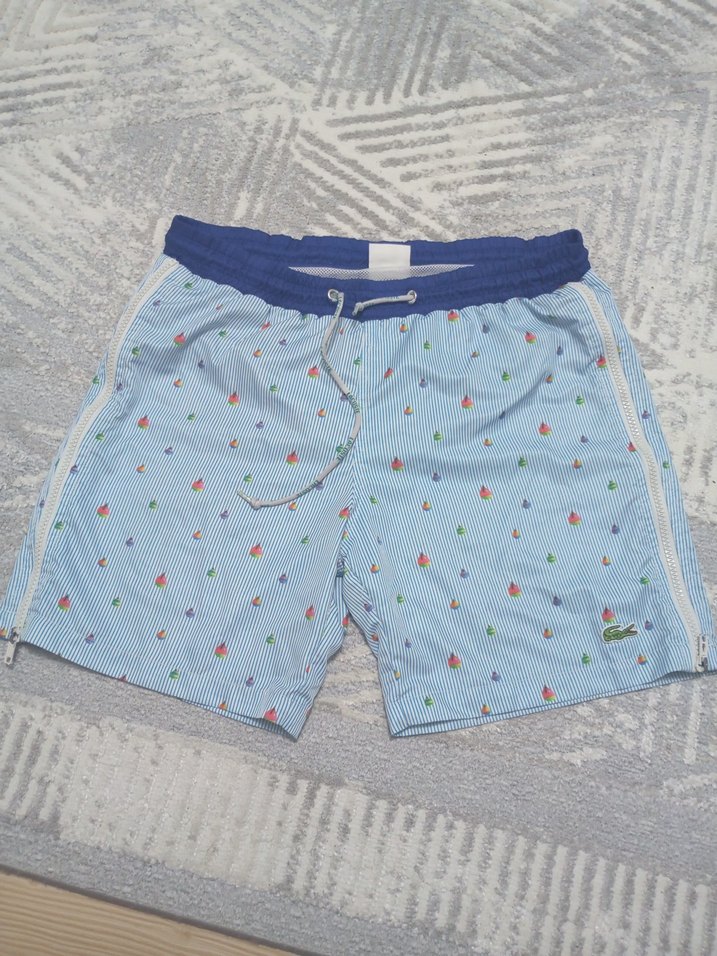 Mavi Mini Erkek Deniz Şortu Fermuarlı Cep - Görsel 3