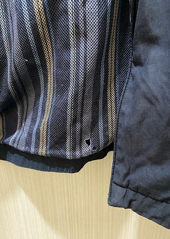 Erkek Mavi Parlak Ceket, Fermuarlı, Normal Boy - Görsel 6