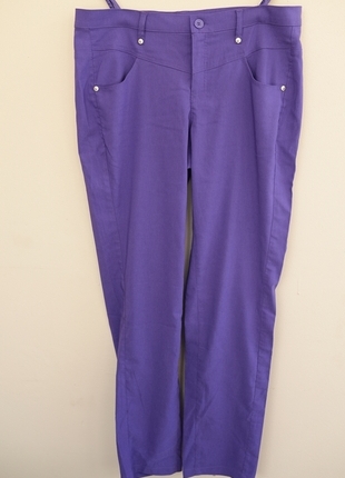 MOR RENKLİ LYCRA LI BORU PAÇA PANTOLON