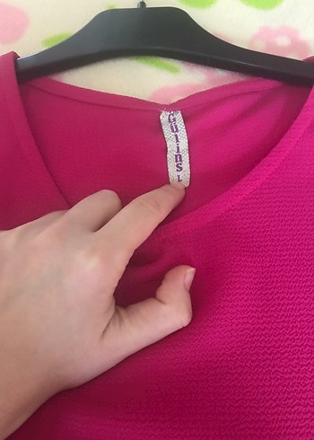 l Beden Pembe Dantel Detaylı Tunik