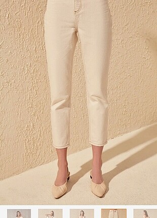Trendyolmilla bej mom-jean
