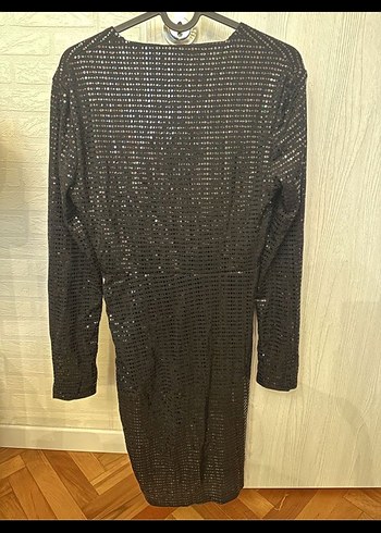 l Beden Zara Parıltılı Drapeli Elbise