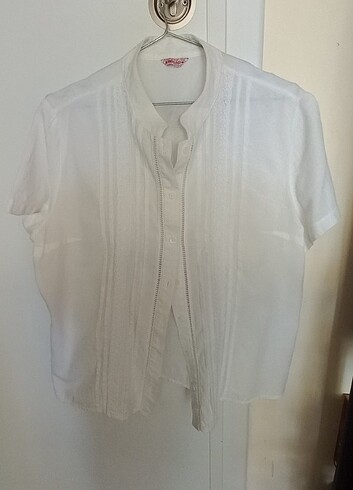 Tertemiz, güpürlü keten gömlek - Görsel 5