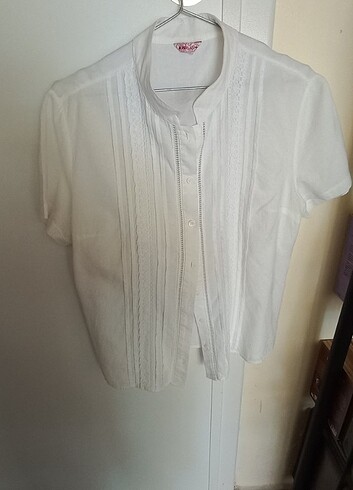 Tertemiz, güpürlü keten gömlek - Görsel 6