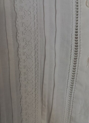 Tertemiz, güpürlü keten gömlek - Görsel 8