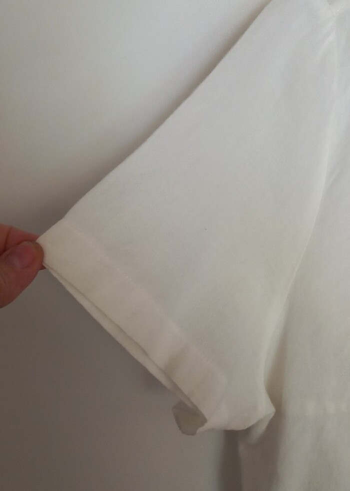 Tertemiz, güpürlü keten gömlek - Görsel 3