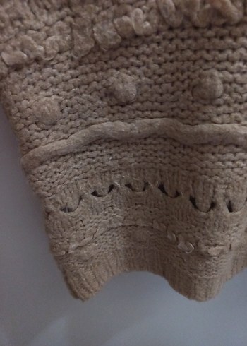 Bej Örgü Kadın Midi Hırka - Görsel 6