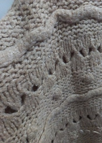 Bej Örgü Kadın Midi Hırka - Görsel 5