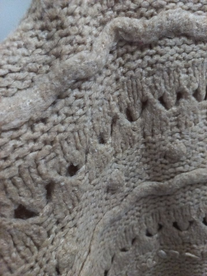 Bej Örgü Kadın Midi Hırka - Görsel 5