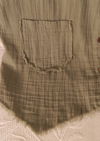 Sıfır ürün. bürümcük, Keten kumaş. Çağla yeşili, Kadın Yelek - Görsel 8