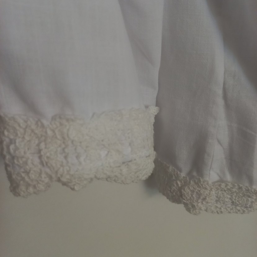 Beyaz Keten Düğmeli Kadın Gömlek - Görsel 4