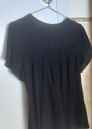 Siyah, V Yaka, bürümcük Hamile Bluzu - Görsel 5