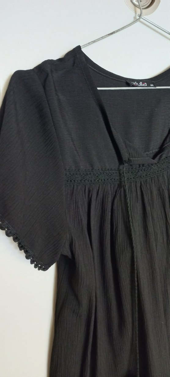 Siyah, V Yaka, bürümcük Hamile Bluzu - Görsel 3