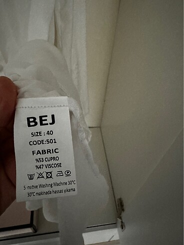 m Beden beyaz Renk İpek BEJ markalı gömlek