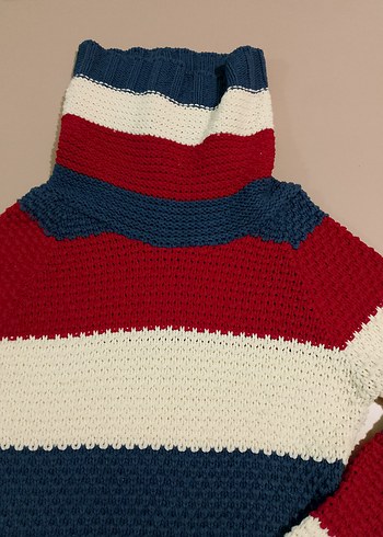 Renkli Triko Boğazlı Kadın Kazak - Görsel 6